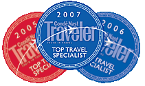 Conde Nast Top Travel Specialist Award for India, Tibet, Mongolia, Sri Lanka 