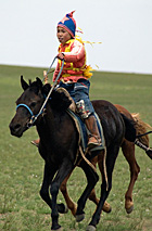 Horse racer at Nadam, Mongolia