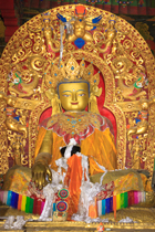 Buddha satatue, Lhasa  by photographer Lewis Kemper