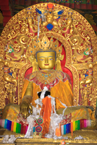 Buddha satatue, Lhasa by photographer Lewis Kemper